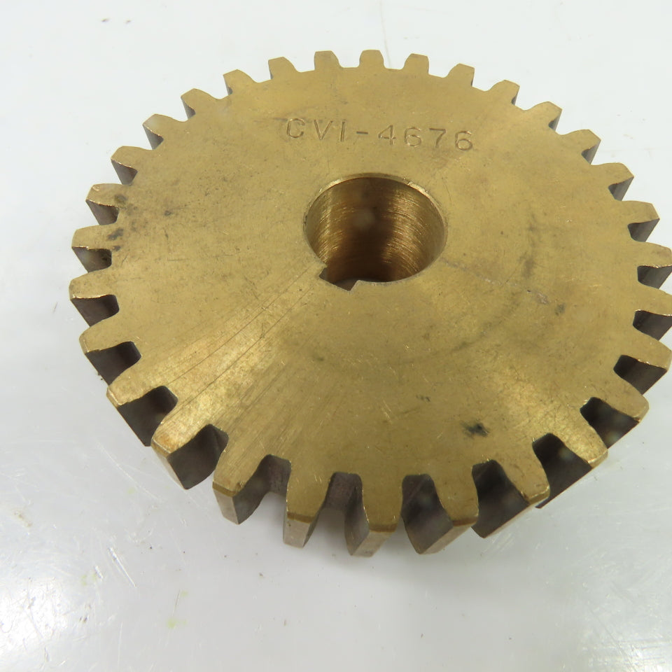 CVI-4676 30-Tooth Bronze Sprocket Gear 3/4" Bore 3-3/16" OD 5/8" Wide 3/16" Key