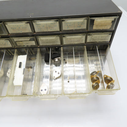 Parts Cabinet w/ Assorted Transistors TIP31 TIP32 2N3904 TO-3 TO-220