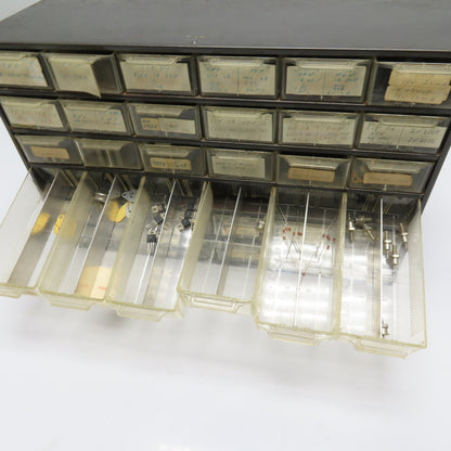 Parts Cabinet w/ Assorted Transistors TIP31 TIP32 2N3904 TO-3 TO-220