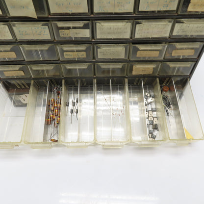 Parts Cabinet w/ Assorted Transistors TIP31 TIP32 2N3904 TO-3 TO-220