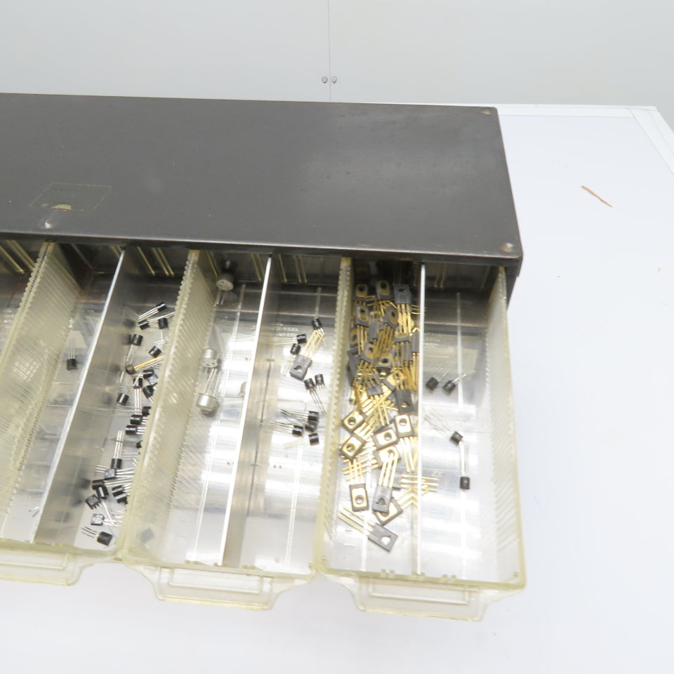 Parts Cabinet w/ Assorted Transistors TIP31 TIP32 2N3904 TO-3 TO-220