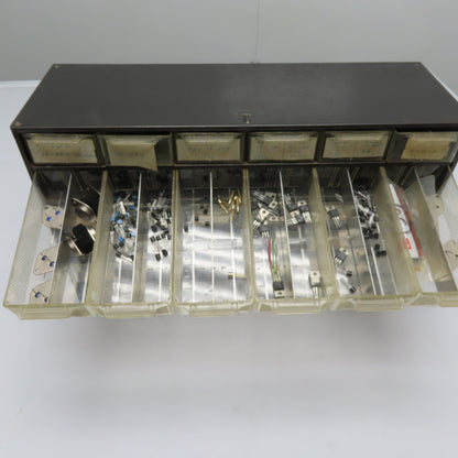 Parts Cabinet w/ Assorted Transistors TIP31 TIP32 2N3904 TO-3 TO-220