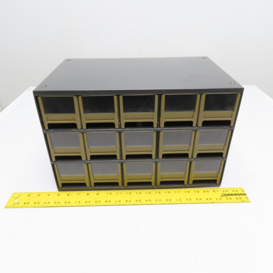 Akro-Mils 15 Drawer Metal Storage Cabinet 17" x 11" x 11" Tall W/ Dividers
