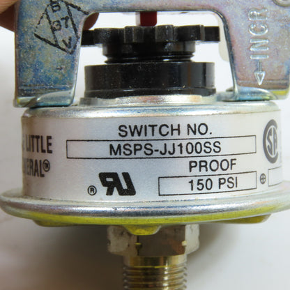 Barksdale MSPS-JJ100SS 10-100PSI Adjustable Pressure Switch SPDT 15A 125/250VAC