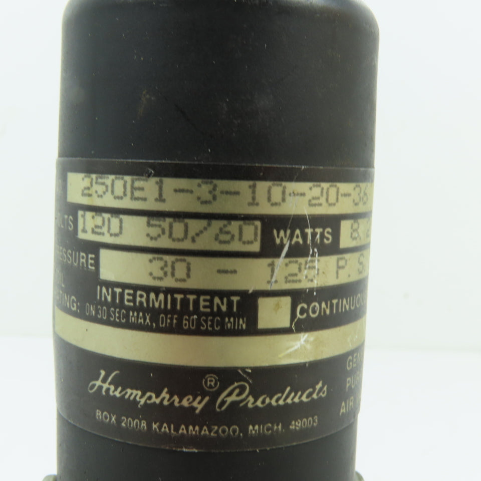 Humphrey Products 250E1-3-10-20-36 120V General Purpose Pneumatic Solenoid Valve