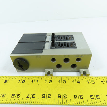 SMC 2-Station Pneumatic Solenoid Valve Manifold For VFS Series Valves