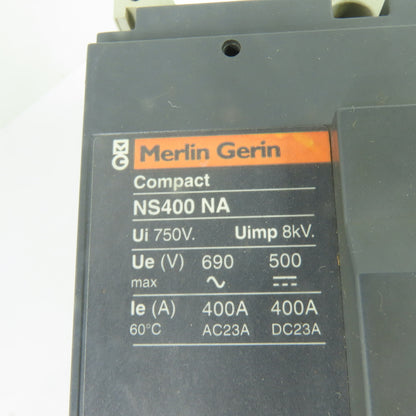 Merlin Gerin NS400 NA 400A 3-Pole Circuit Breaker 690V