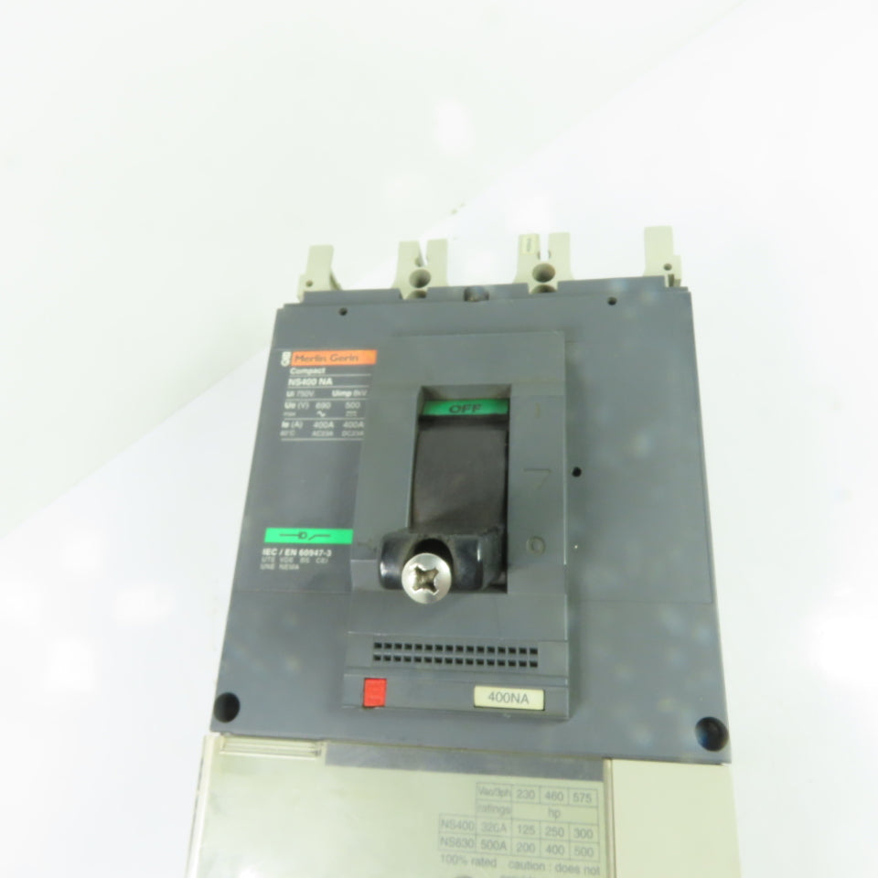 Merlin Gerin NS400 NA 400A 3-Pole Circuit Breaker 690V