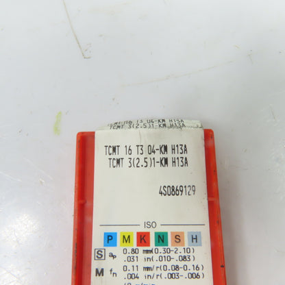 Sandvik Coromant TCMT 16T304-KM H13A Carbide Turning Inserts Lot Of 10