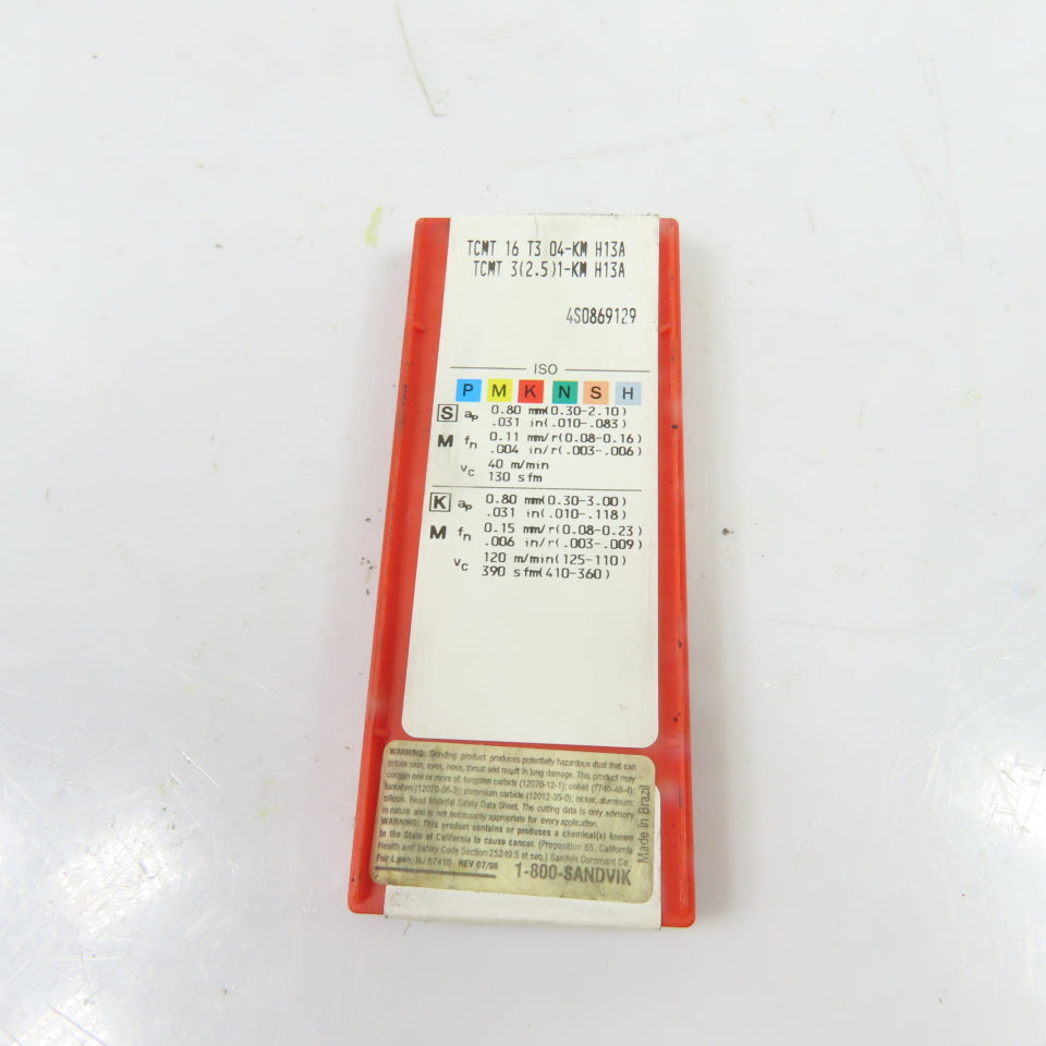 Sandvik Coromant TCMT 16T304-KM H13A Carbide Turning Inserts Lot Of 10