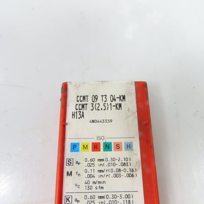 Sandvik CCMT 3(2.5)1-KM CCMT 09T304-KM Carbide Turning Insert Lot Of 10