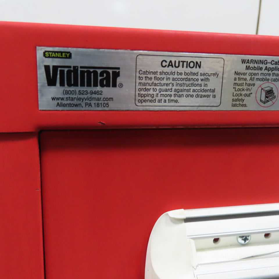 Stanley Vidmar 8 Drawer Small Parts Tool Storage Shop Cabinet 28" x 30" x 59"