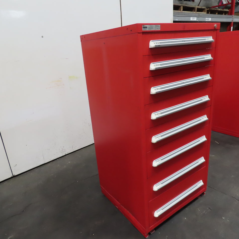 Stanley Vidmar 8 Drawer Small Parts Tool Storage Shop Cabinet 28" x 30" x 59"