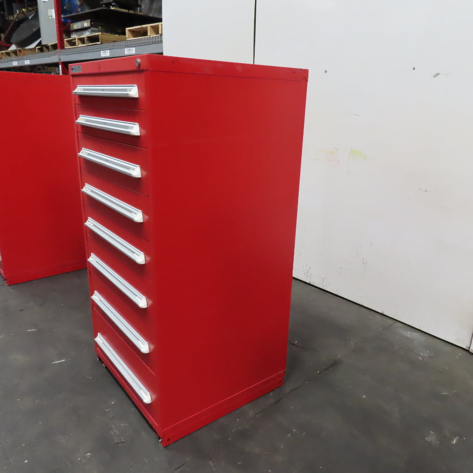 Stanley Vidmar 8 Drawer Small Parts Tool Storage Shop Cabinet 28" x 30" x 59"