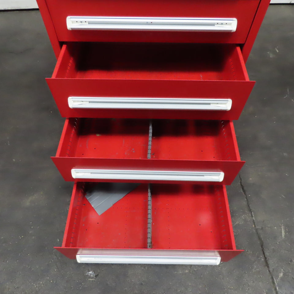 Stanley Vidmar 8 Drawer Small Parts Tool Storage Shop Cabinet 28" x 30" x 59"