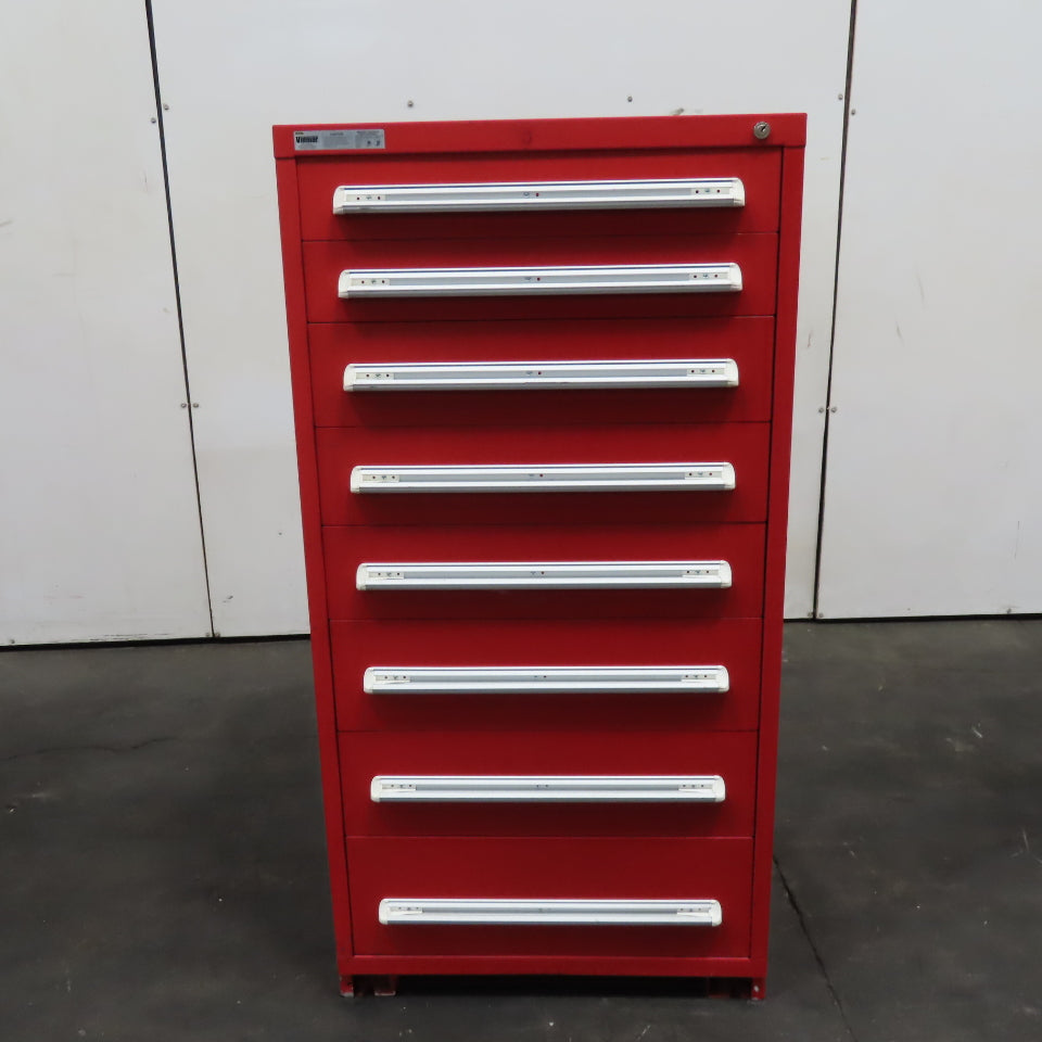 Stanley Vidmar 8 Drawer Small Parts Tool Storage Shop Cabinet 28" x 30" x 59"