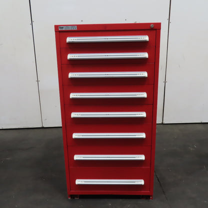 Stanley Vidmar 8 Drawer Small Parts Tool Storage Shop Cabinet 28" x 30" x 59"