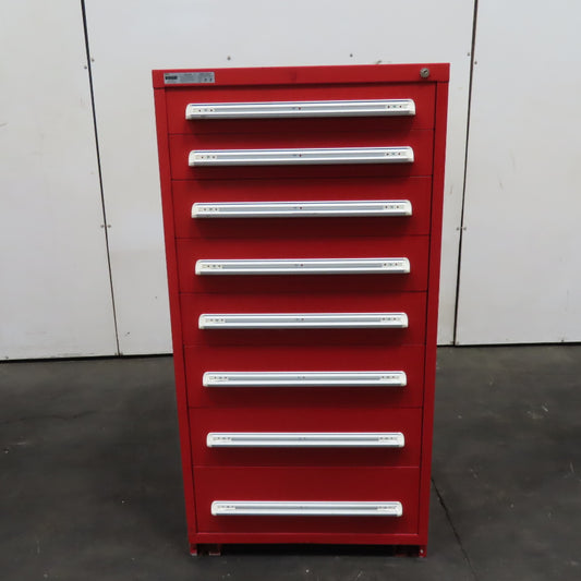 Stanley Vidmar 8 Drawer Small Parts Tool Storage Shop Cabinet 28" x 30" x 59"