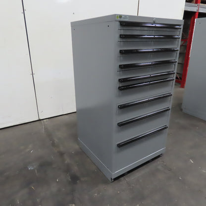 Stanley Vidmar 9 Drawer Small Parts Tool Storage Shop Cabinet 28" x 28" x 55"