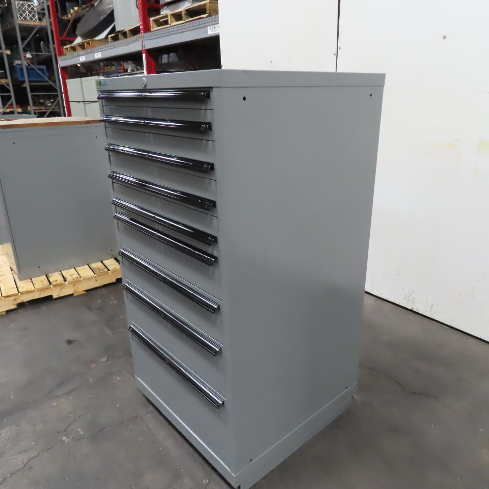 Stanley Vidmar 9 Drawer Small Parts Tool Storage Shop Cabinet 28" x 28" x 55"