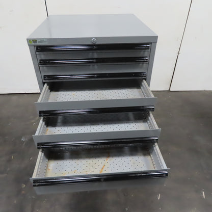 Stanley Vidmar 9 Drawer Small Parts Tool Storage Shop Cabinet 28" x 28" x 55"
