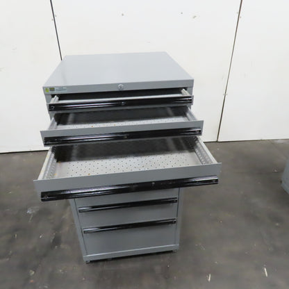 Stanley Vidmar 9 Drawer Small Parts Tool Storage Shop Cabinet 28" x 28" x 55"
