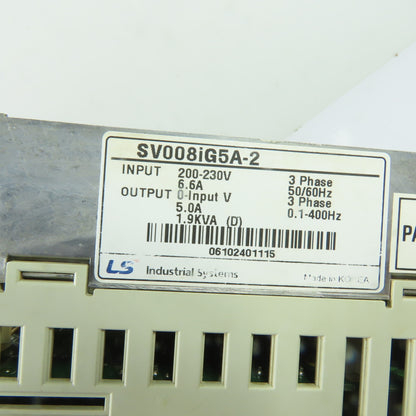 LS Industrial Systems SV008iG5A-2 1HP AC Variable Frequency Drive 200-230V 3Ph