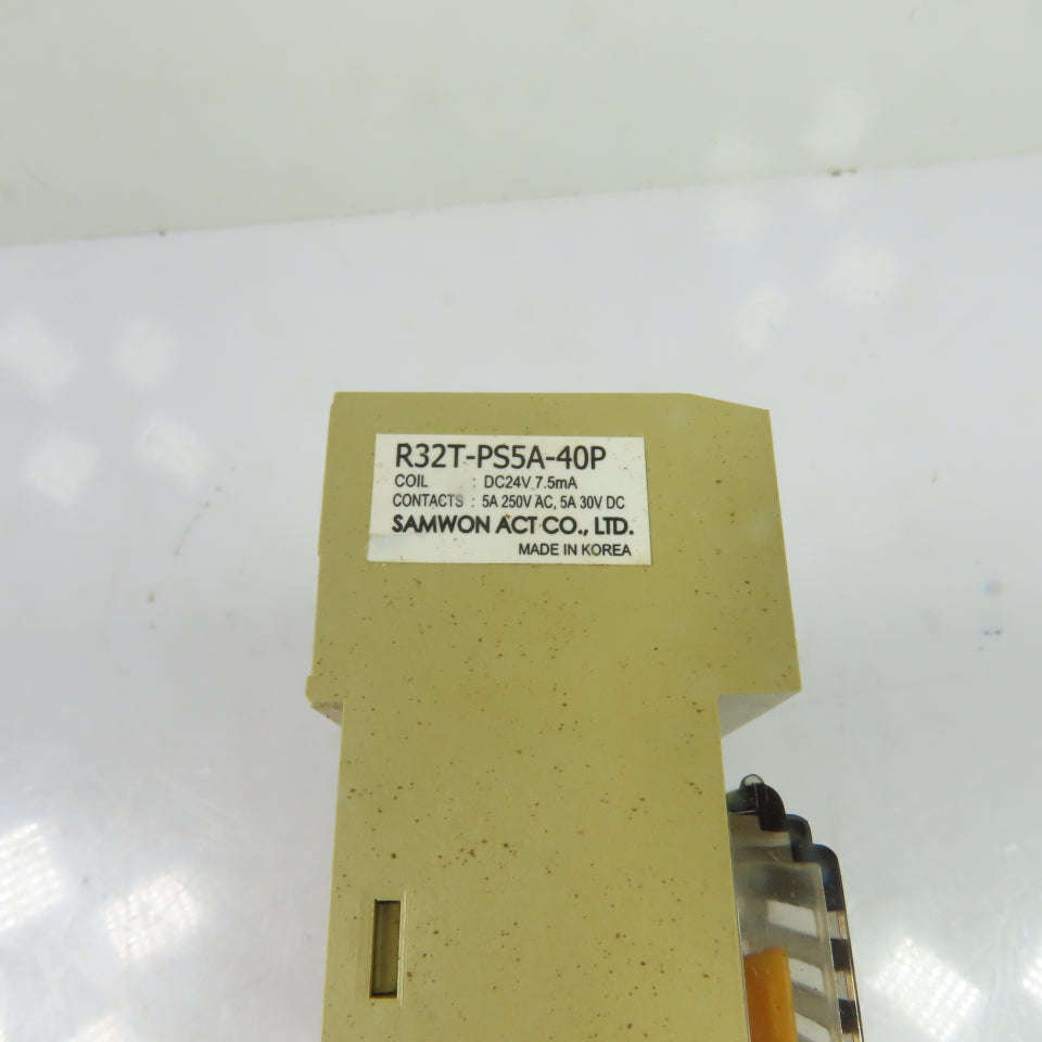 Samwon R32T-PS5A-40P 32 Channel I/O Relay Terminal Unit 24VDC Coil 7.5Ma 250VAC