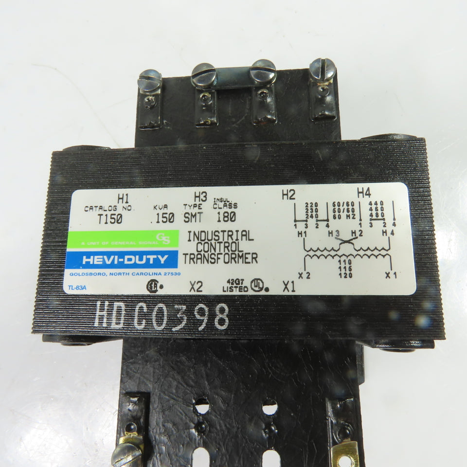 Hevi-Duty T150 0.15KVA Control Transformer 1Ph 220/480V Pri 110/120V Sec