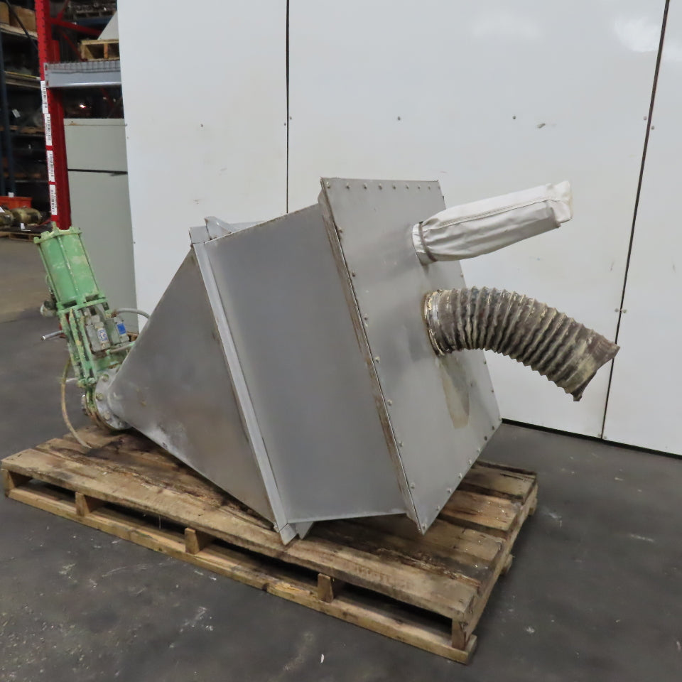 25 Cubic Foot Bulk Material Intake Storage Hopper W/ Air Powered Gate Valve