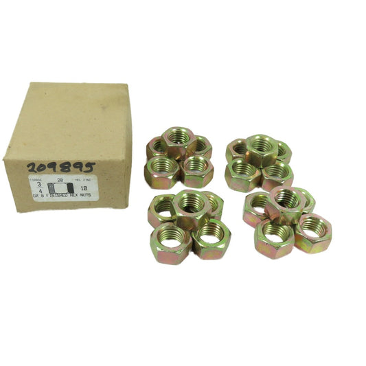 3/4"-10 Grade 8 Finished Hex Nut Yellow Zinc Box of 20