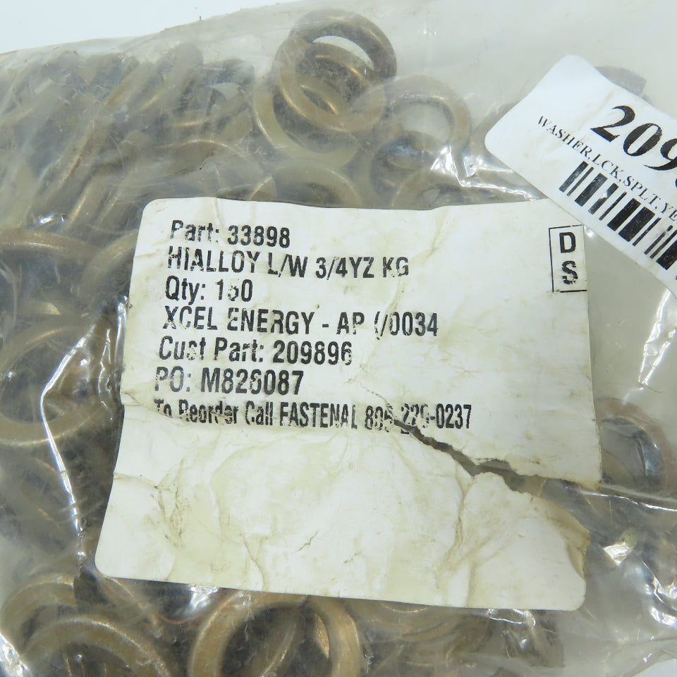 33898 3/4" High-Alloy Split Lock Washers Yellow Zinc Lot Of 150