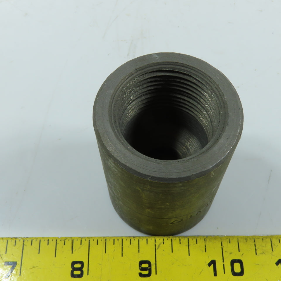 1" x 3/8" NPT Threaded Forged Steel Reducing Coupling 3000#
