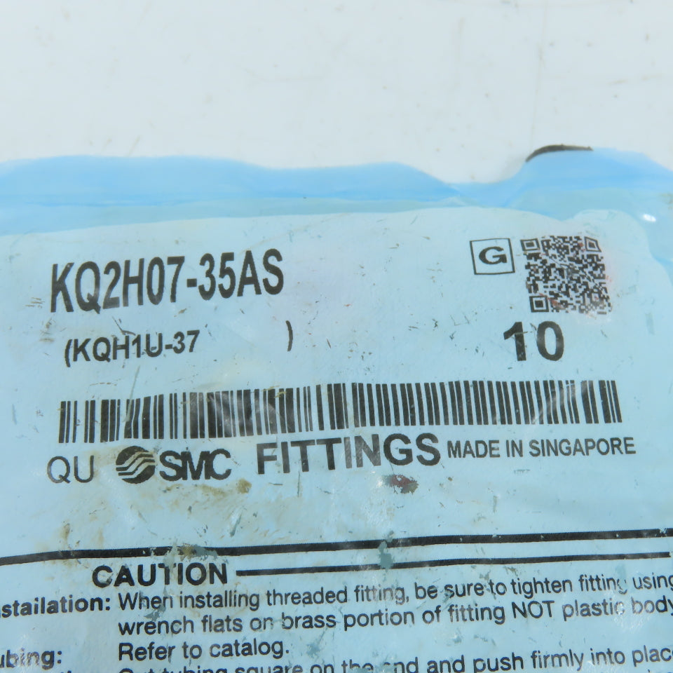 SMC KQ2H07-35AS 1/4" Tube Push-to-Connect Male NPT Connector Fitting lot of 10