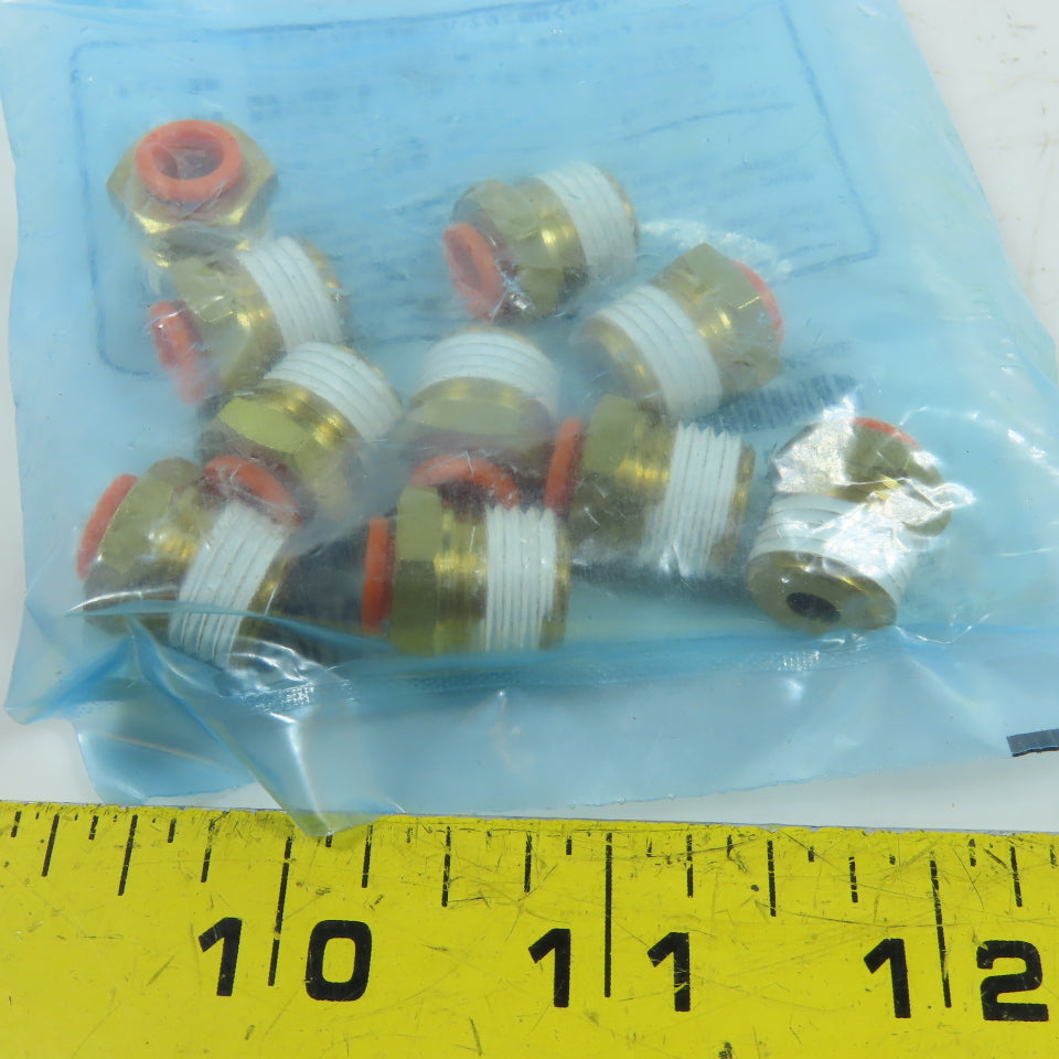 SMC KQ2H07-35AS 1/4" Tube Push-to-Connect Male NPT Connector Fitting lot of 10