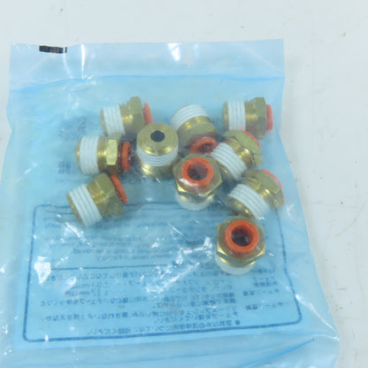 SMC KQ2H07-35AS 1/4" Tube Push-to-Connect Male NPT Connector Fitting lot of 10
