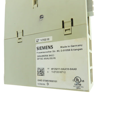 Siemens 6FC5211-0AA10-0AA0 Sinumerik 840D DP NC Analog In Module Version D