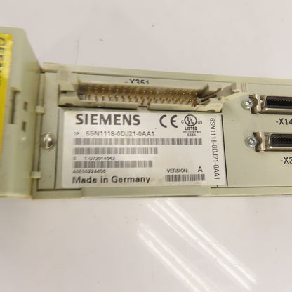 Siemens 6SN1118-0DJ21-0AA1 Simodrive Module W/ 6SN1124-1AA00-0BA1