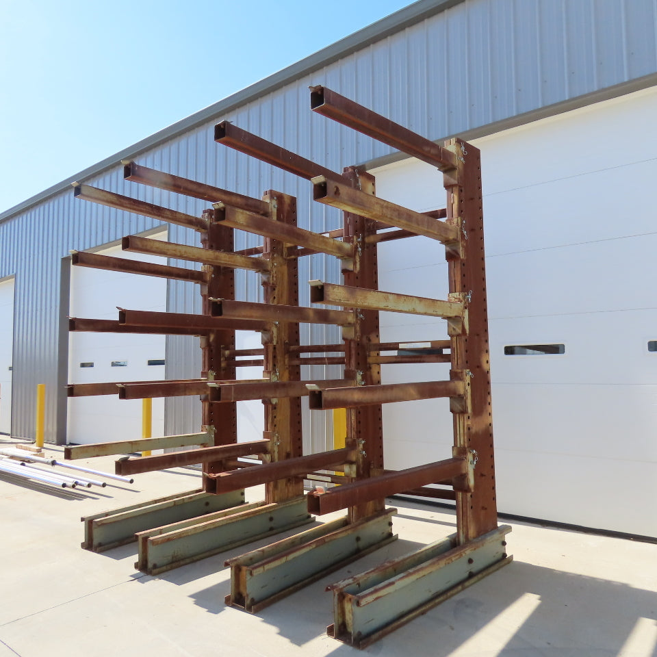 Steel Tree 6 Tier 4 Leg Single Sided Modular Cantilever Rack 67" x 118" x 10'