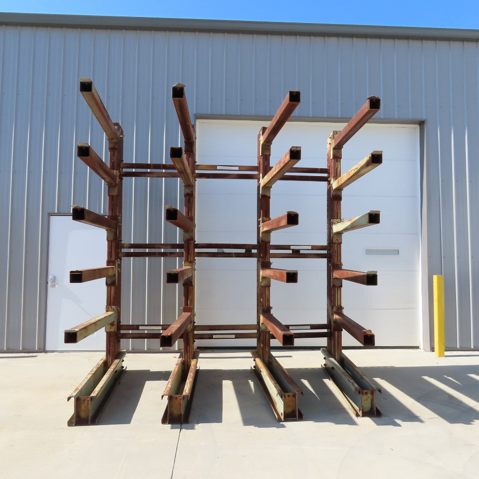 Steel Tree 6 Tier 4 Leg Single Sided Modular Cantilever Rack 67" x 118" x 10'