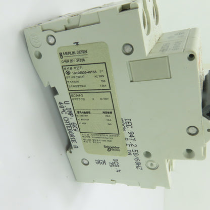 Merlin Gerin 24338 C60N C20 20A 2-Pole Miniature Circuit Breaker 400V Lot Of 4