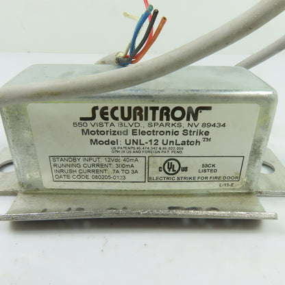 Securitron UNL-12 12VDC Motorized Electronic Strike