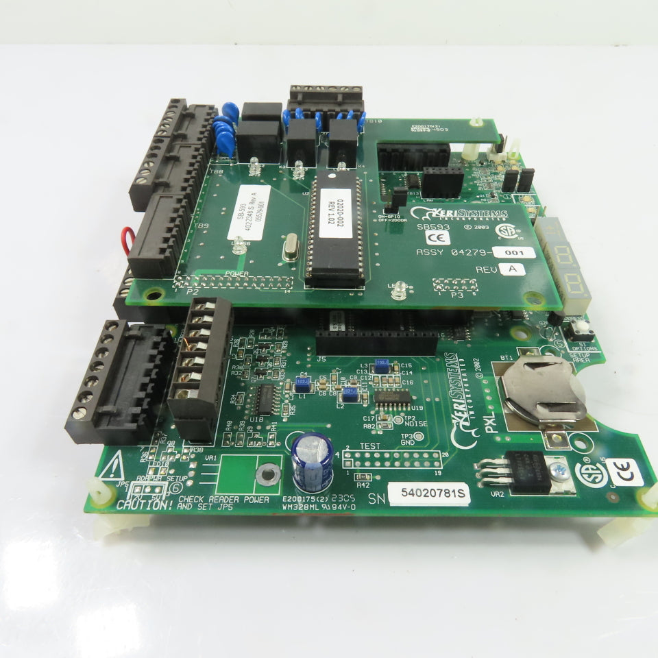 Keri Systems 04279-001 SB593 Control Circuit Board 12VDC W/ PXL 04196-001 Board