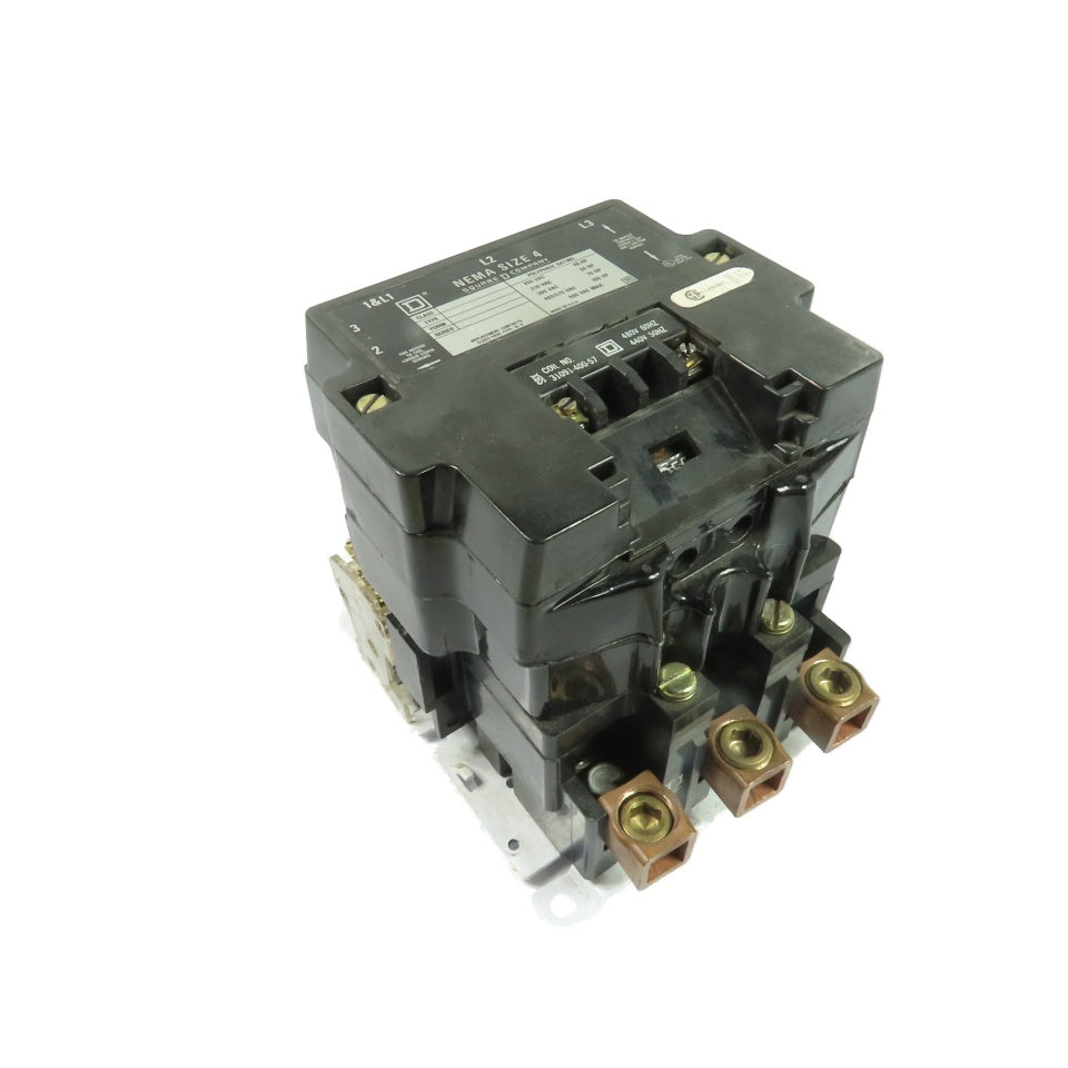 Square D 8502SF02 Nema Size 4 Motor Starter 100HP 480V Coil 600V Max