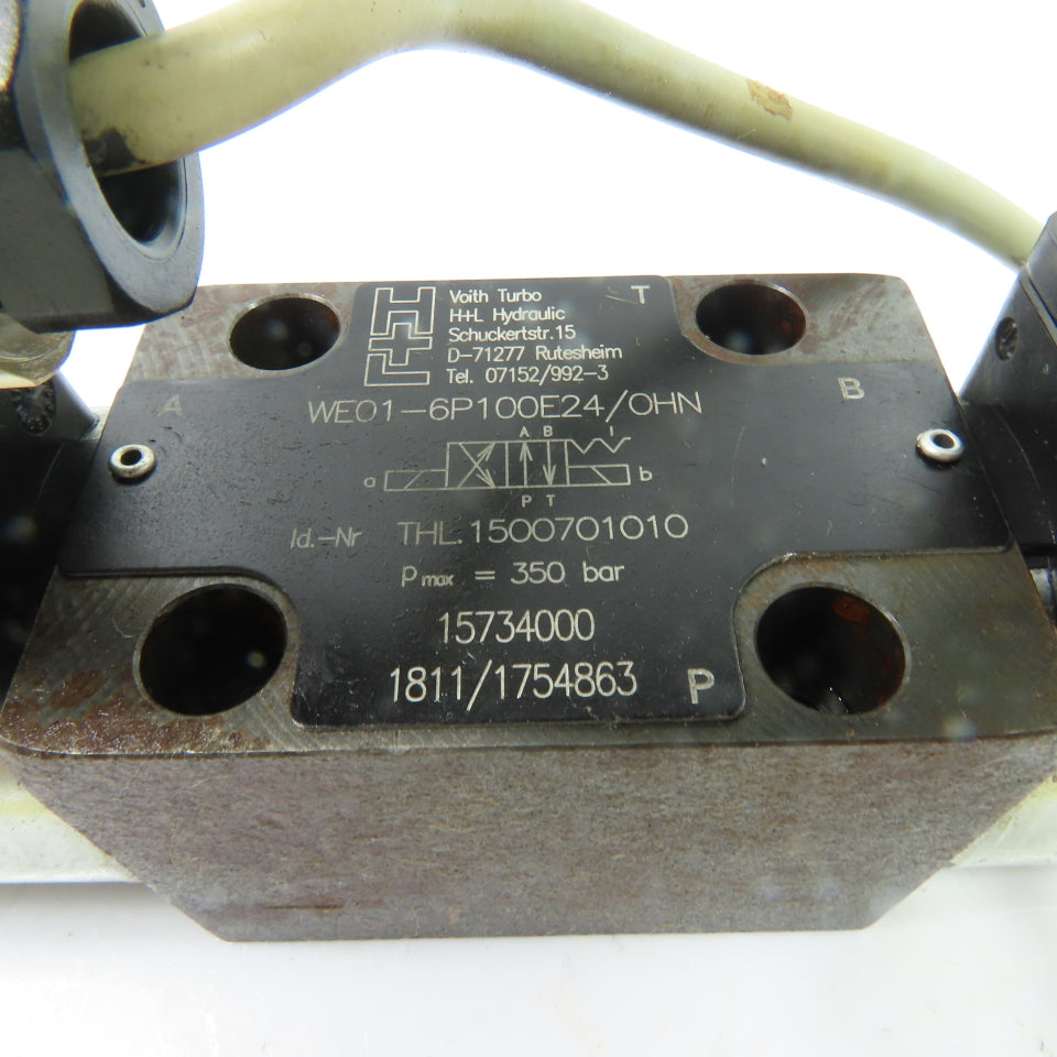 Voith THL.1500701010 WE01-6P100E24/OHN NG6 4/2-Way Hydraulic Valve 24VDC 350Bar