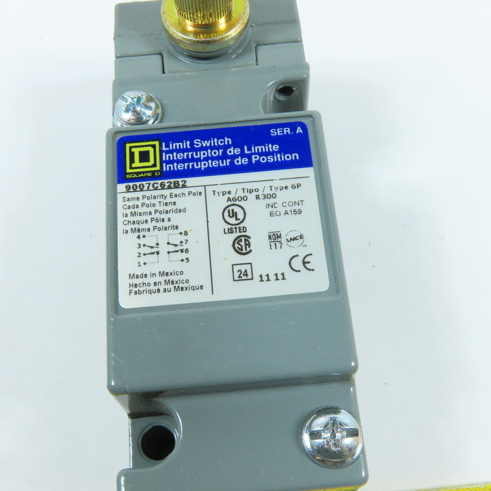 Square D 9007C62B2 2-Pole Side Rotary Limit Switch 600V
