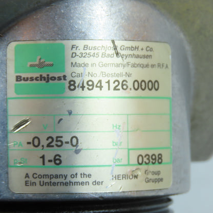 Buschjost 8494126.0000 1-1/2" NPT Air Pressure Actuated 2-Way Diaphragm Valve