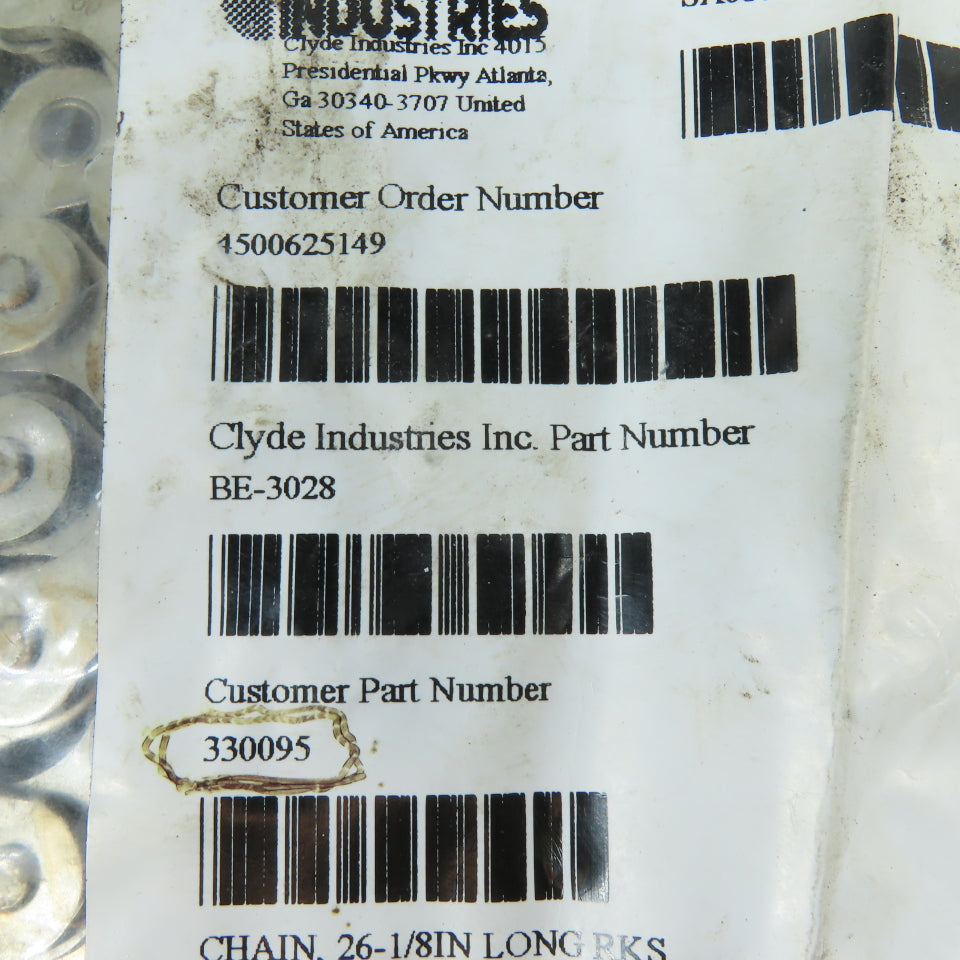 Hi-Max 50A1VNS26I 26-1/8" ANSI #50 Nickel Plated Roller Chain