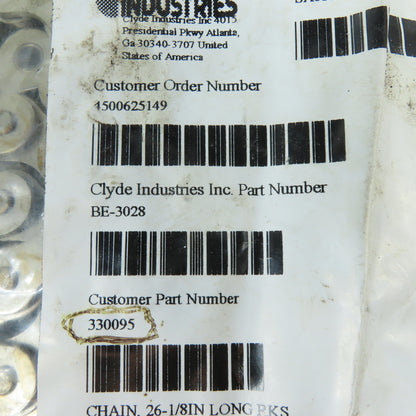 Hi-Max 50A1VNS26I 26-1/8" ANSI #50 Nickel Plated Roller Chain