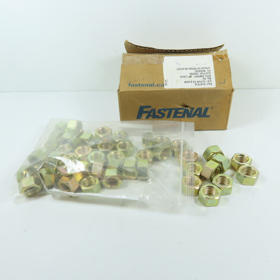 0147910 3/4"-10 Grade 8 Finished Hex Nut Yellow Zinc Lot Of 50